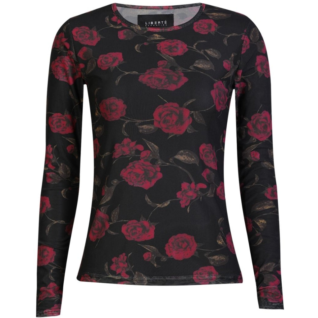 LIBERTÃ dame bluse MESH - BLACK PINK ROSE